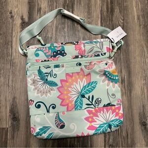 Vera Bradley lighten up slim Crossbody mint flower